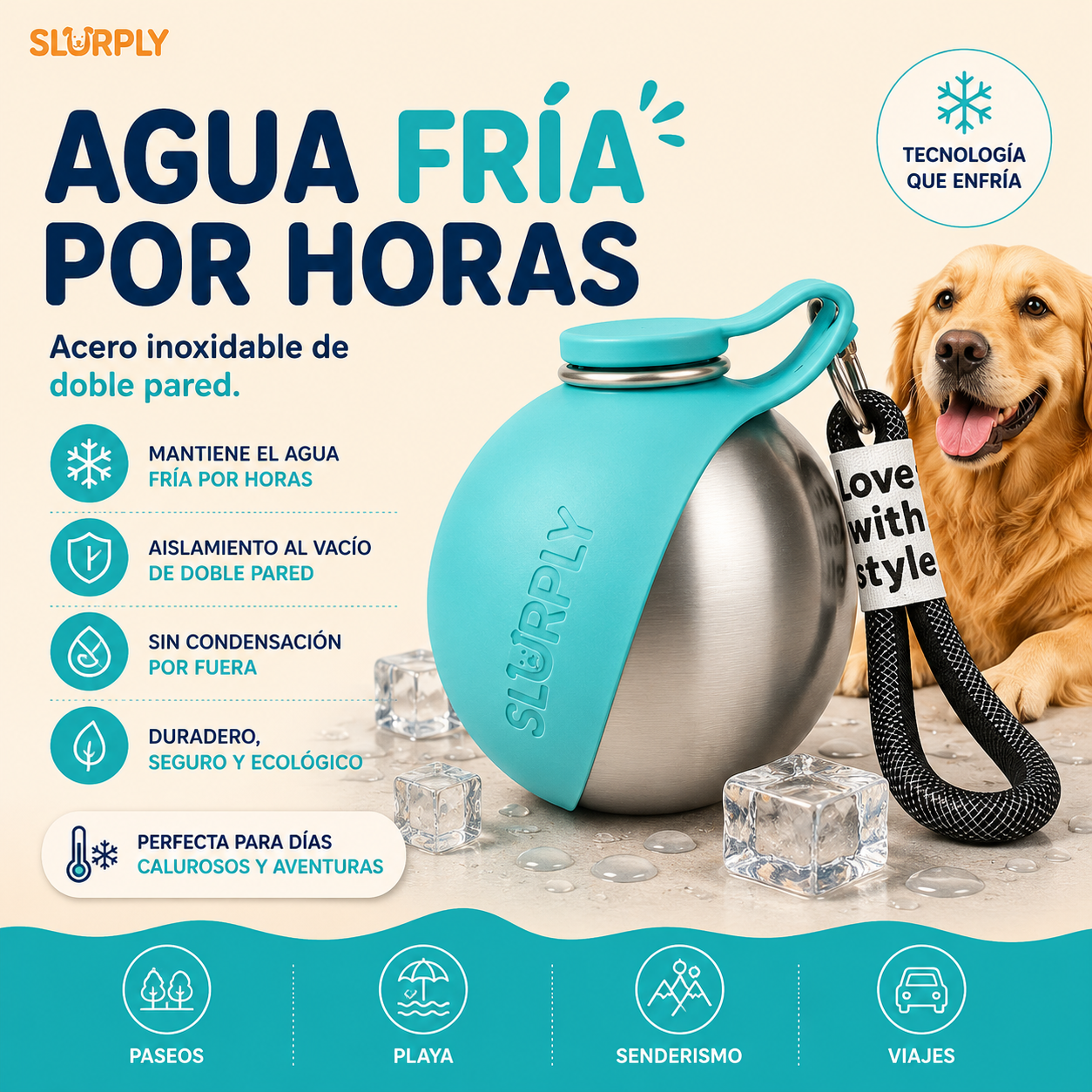 Slurply™ 2 en 1 - Botella de Agua & comedero para mascotas