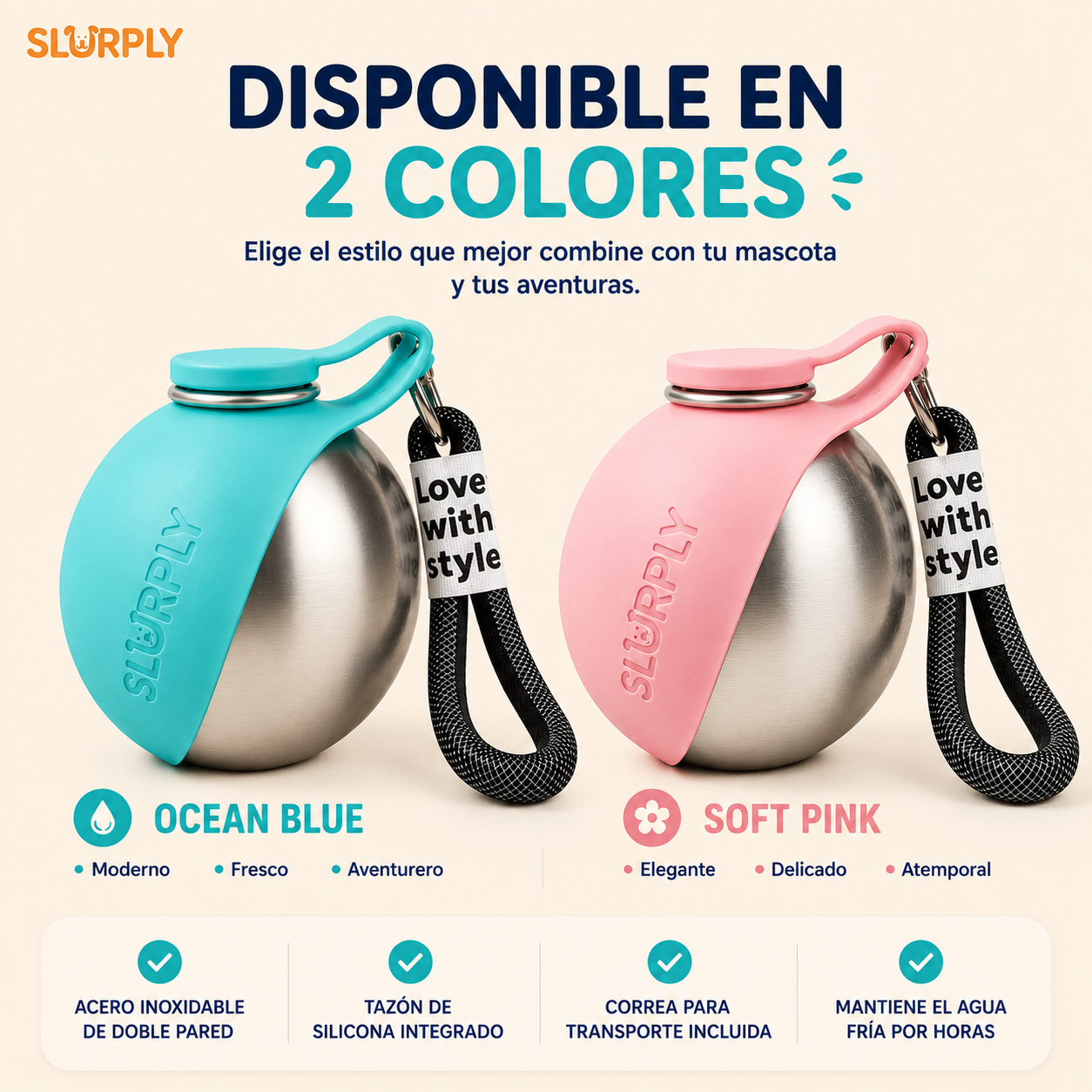 Slurply™ 2 en 1 - Botella de Agua & comedero para mascotas